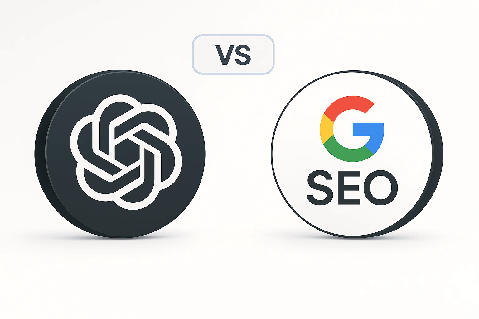 ChatGPT and Google SEO icons facing off