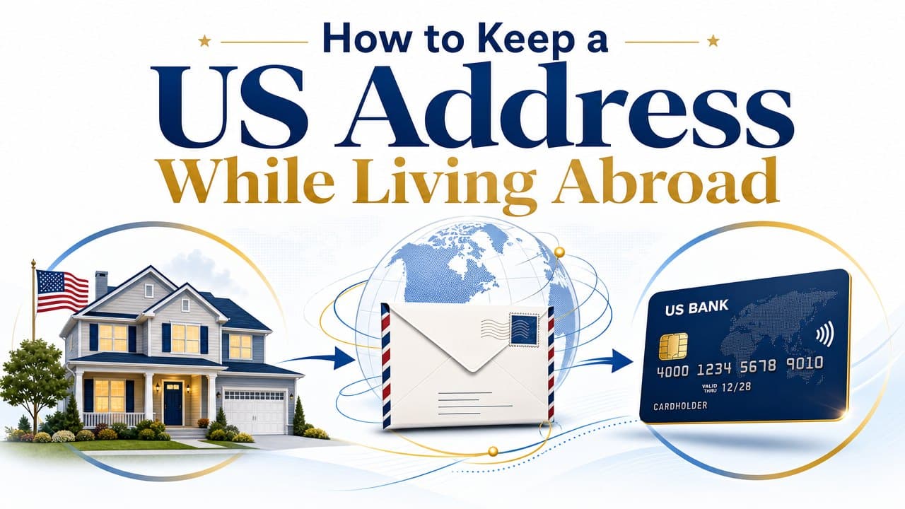 Infographic showing that the IRS accepts foreign addresses, while US financial institutions require a physical US residential address.
